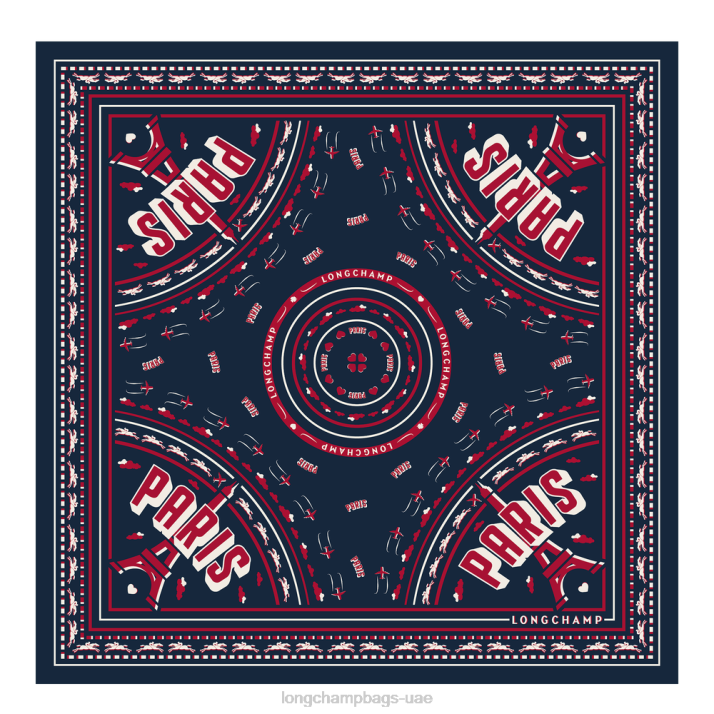 Longchamp مجموعة ربيع / صيف 2023 وشاح حرير 50 نحيف D2LB1015