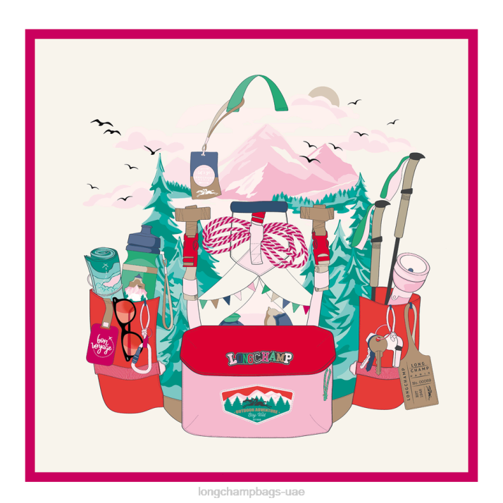 Longchamp ربيع / صيف 2023 مجموعة وشاح الحرير 70 نحيف D2LB1034