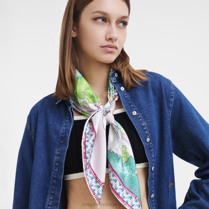 Longchamp ربيع / صيف 2023 مجموعة وشاح الحرير 90 نحيف D2LB1045