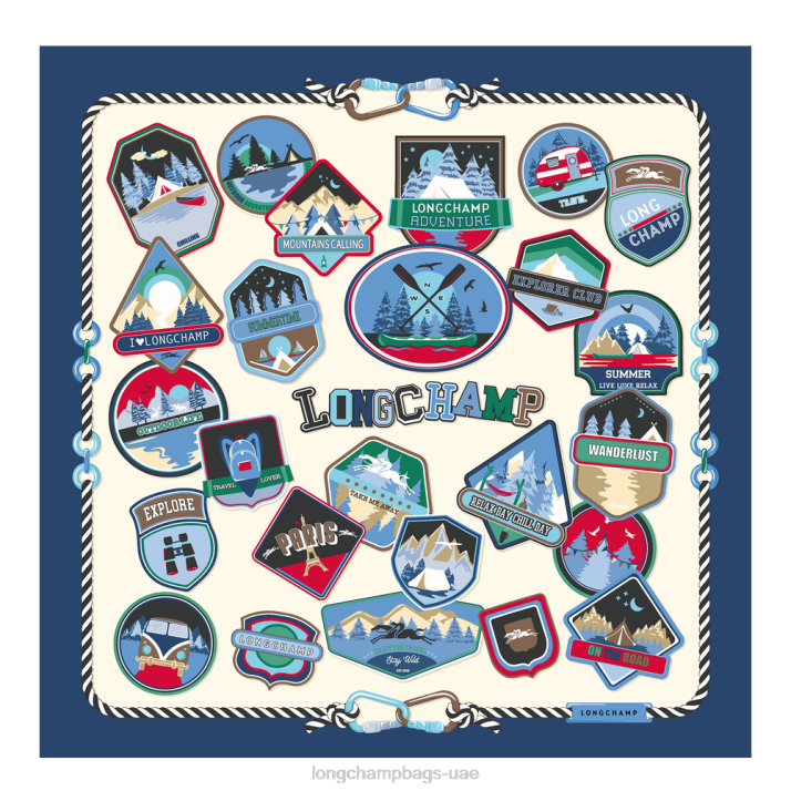 Longchamp ربيع / صيف 2023 مجموعة وشاح الحرير 90 نحيف D2LB1056