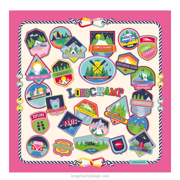 Longchamp ربيع / صيف 2023 مجموعة وشاح الحرير 90 نحيف D2LB1057