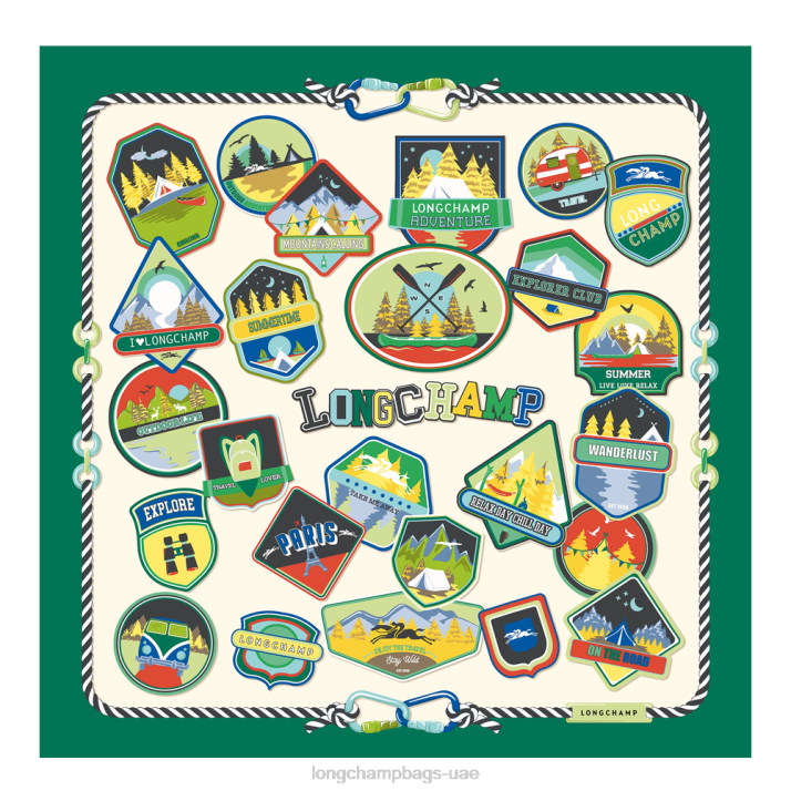 Longchamp ربيع / صيف 2023 مجموعة وشاح الحرير 90 نحيف D2LB1058