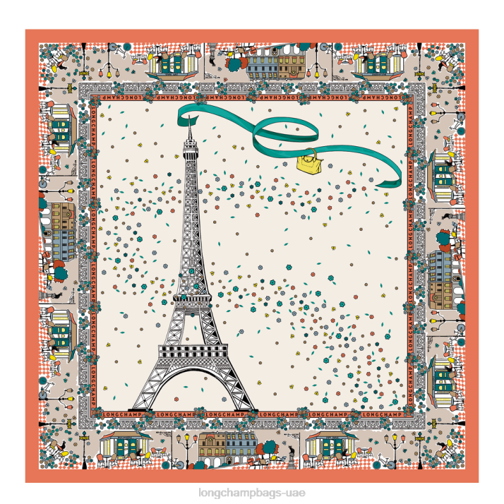 Longchamp مجموعة ربيع / صيف 2023 وشاح حرير نحيف D2LB1010