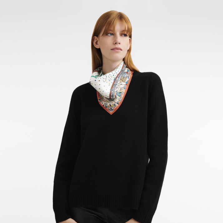 Longchamp مجموعة ربيع / صيف 2023 وشاح حرير نحيف D2LB1010