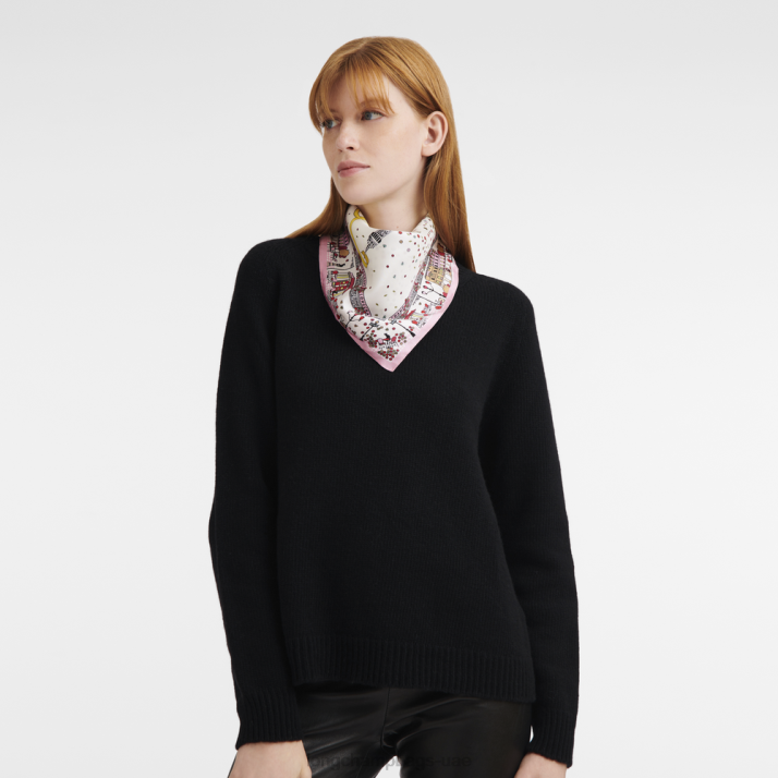 Longchamp مجموعة ربيع / صيف 2023 وشاح حرير نحيف D2LB1011