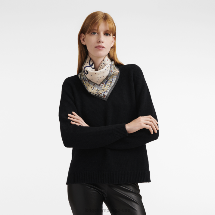 Longchamp مجموعة ربيع / صيف 2023 وشاح حرير نحيف D2LB1012