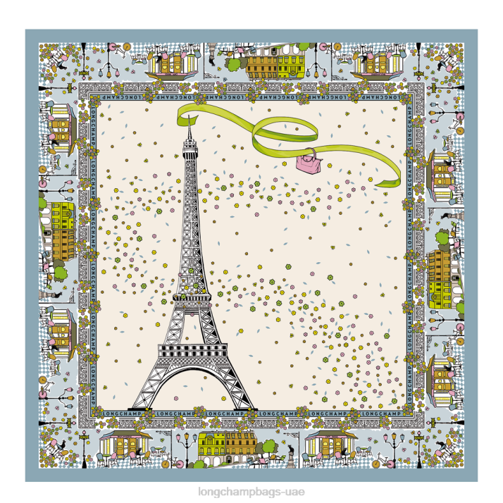 Longchamp مجموعة ربيع / صيف 2023 وشاح حرير نحيف D2LB1013