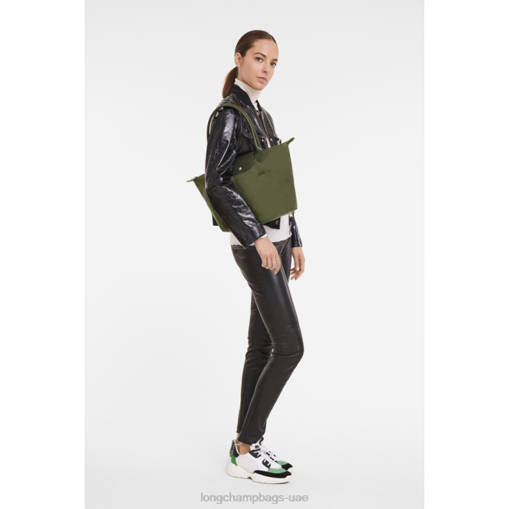 Longchamp حقيبة حمل لو بلاج خضراء م نحيف D2LB29