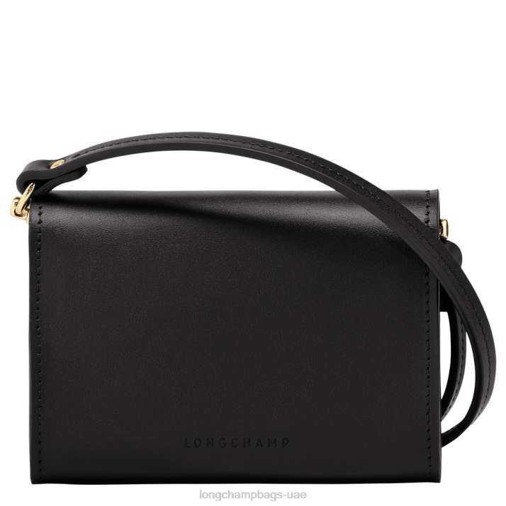 Longchamp محفظة نقود معدنية مربعة مع حزام كتف نحيف D2LB516