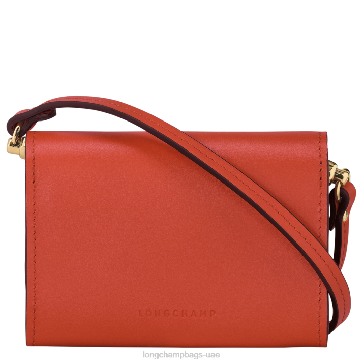 Longchamp محفظة نقود معدنية مربعة مع حزام كتف نحيف D2LB517