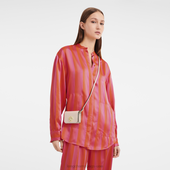 Longchamp محفظة نقود معدنية مربعة مع حزام كتف نحيف D2LB519