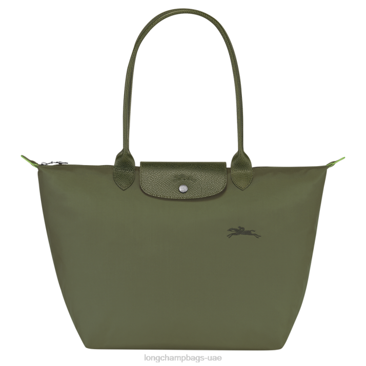Longchamp حقيبة حمل لو بلاج خضراء l نحيف D2LB403