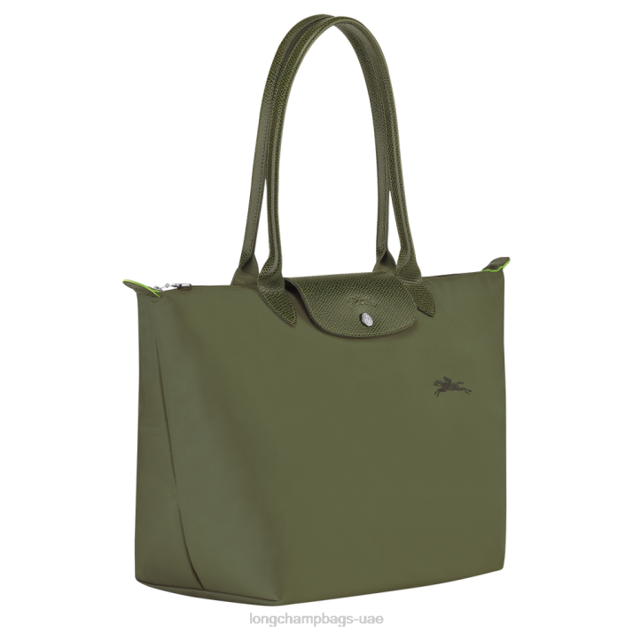 Longchamp حقيبة حمل لو بلاج خضراء l نحيف D2LB403