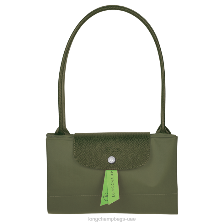 Longchamp حقيبة حمل لو بلاج خضراء l نحيف D2LB403