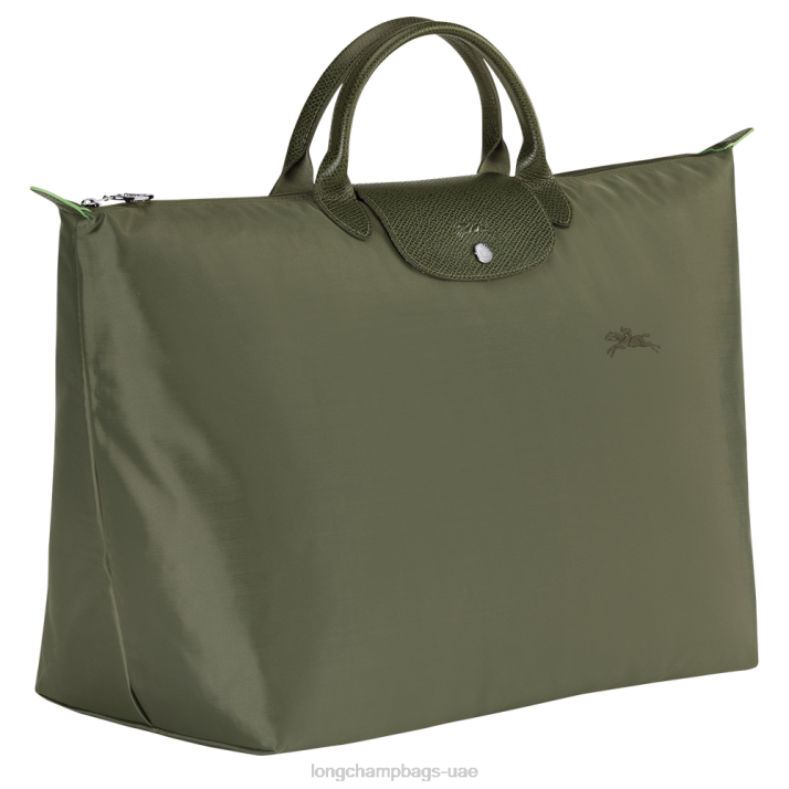 Longchamp حقيبة سفر لو بلاج خضراء s نحيف D2LB787